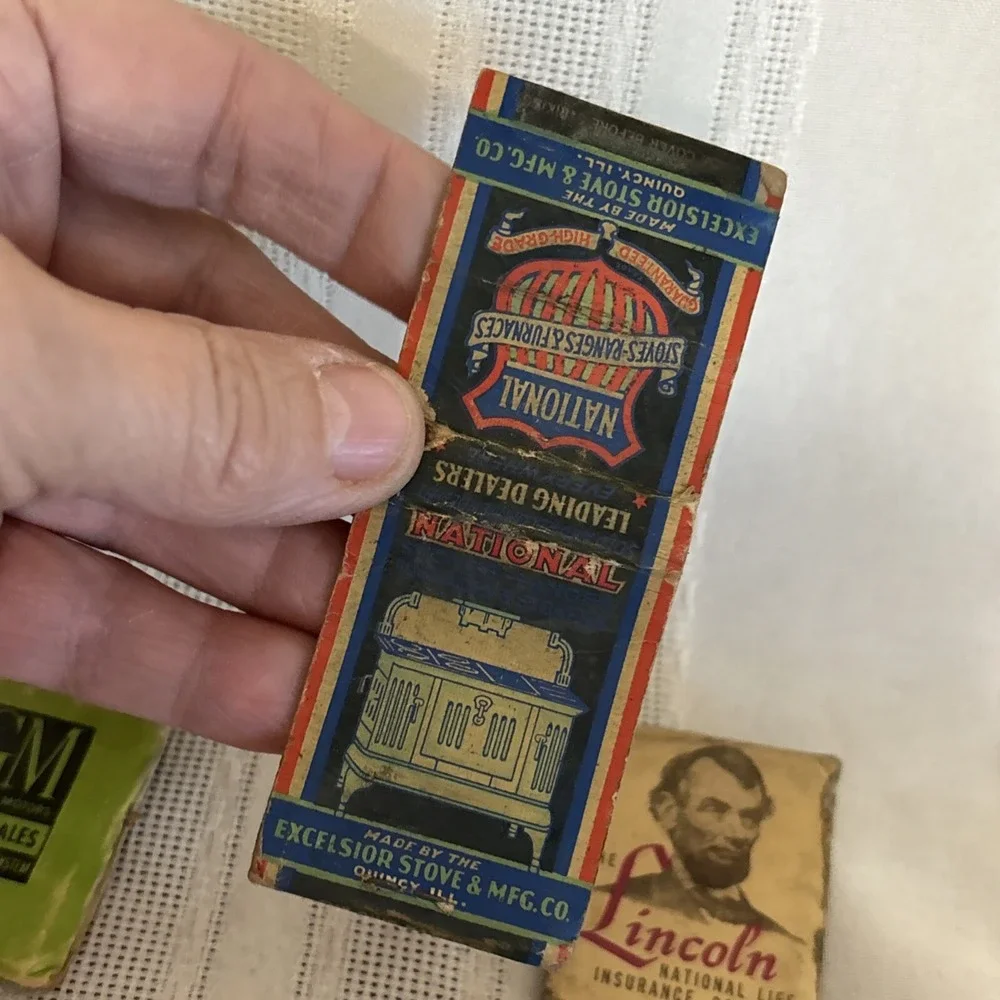 vintage‎ matchbook #34 Blue Star Potato Chips VD Kent Feeds Ford GM